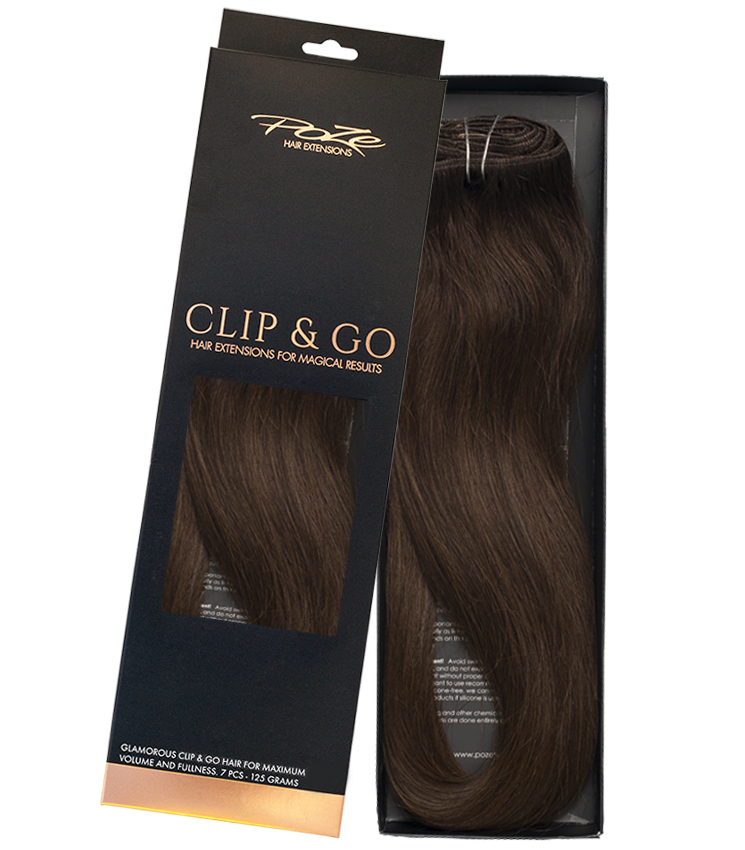 Poze Standard Clip & Go Hair Extensions - 125g Chocolate Brown 4B - 50cm