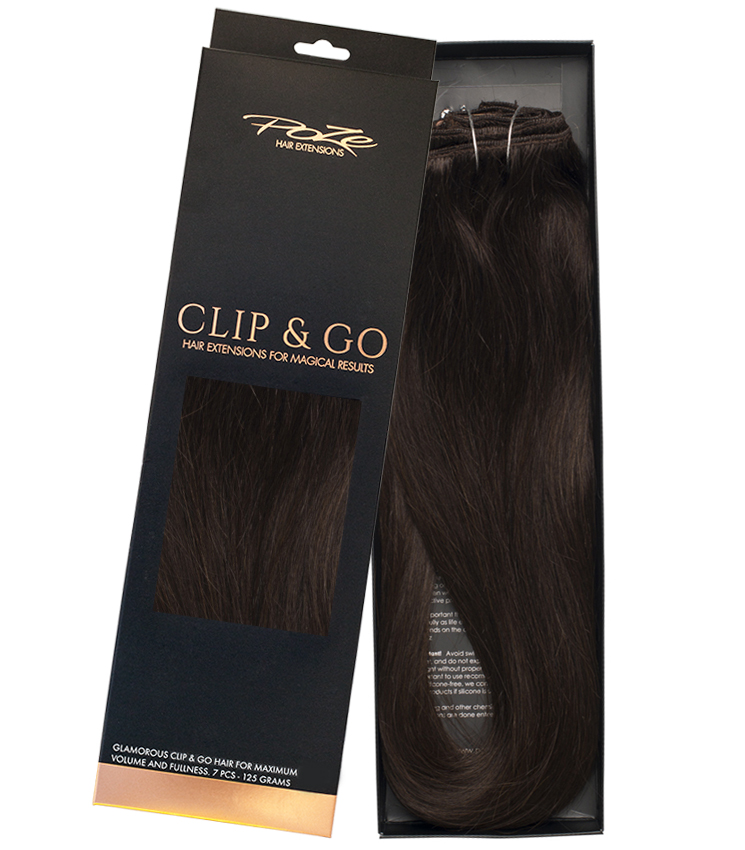 Poze Standard Clip & Go Hair Extensions - 125g Dark Espresso Brown 2B - 40cm