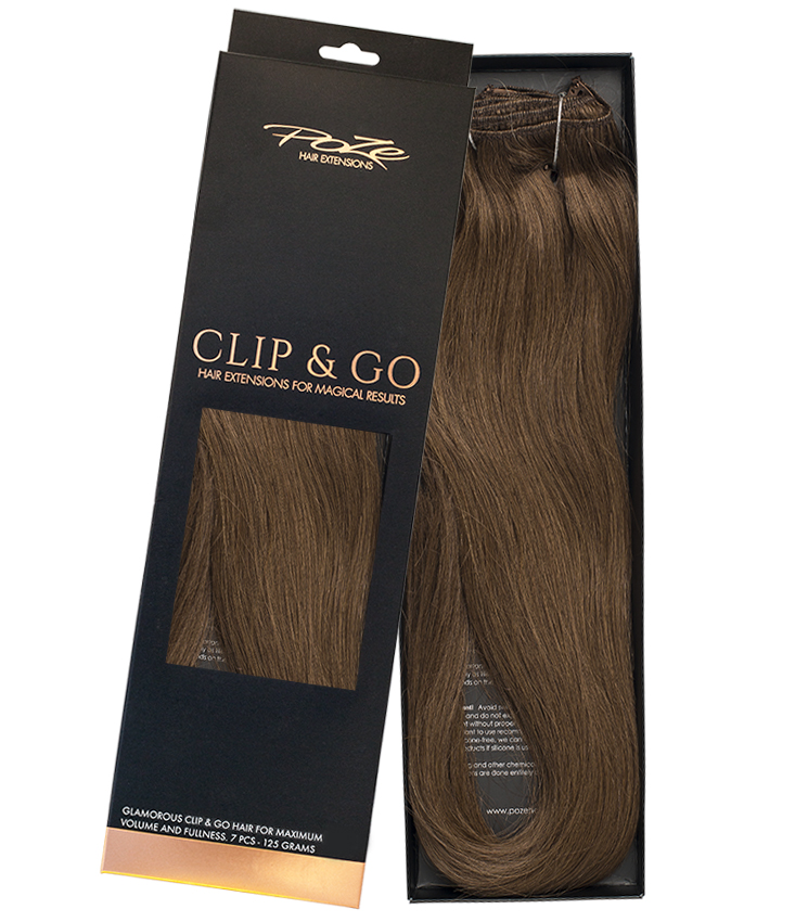 Poze Standard Clip & Go Hair Extensions - 125g Lovely Brown 6B - 50cm