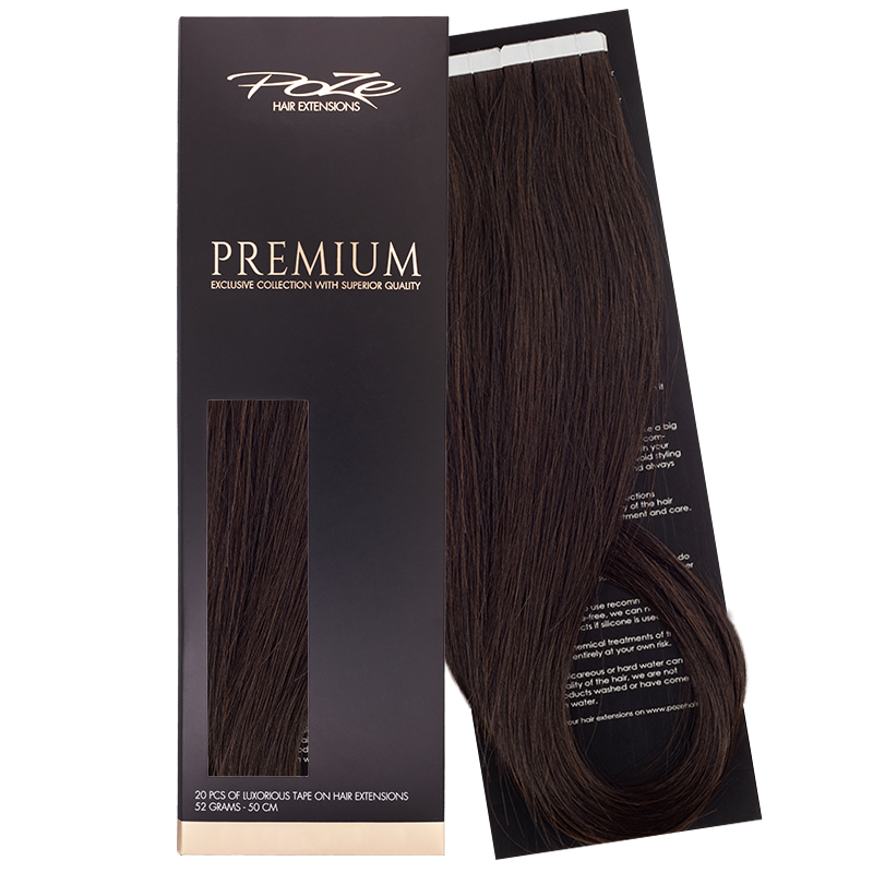 Poze Premium Tape On Extensions - 52g Dark Espresso Brown 2B - 50cm