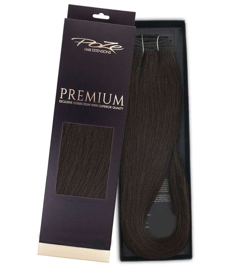 Poze Premium Clip & Go Hair Extensions - 125g Midnight Brown 1B - 60cm