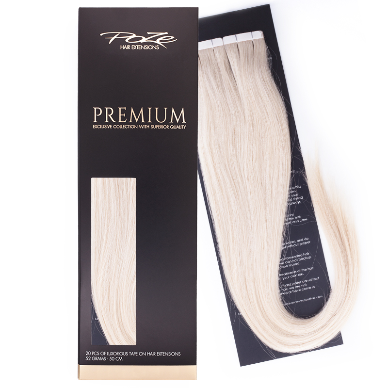 Poze Premium Tape On Hair Extensions - 52g Platinum+ 1001 - 60cm