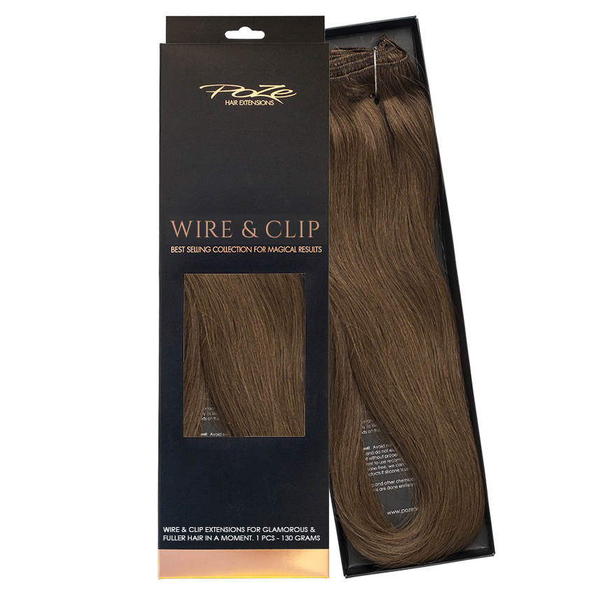 Poze Standard Wire & Clip Extensions - 130g Lovely Brown 6B - 50cm