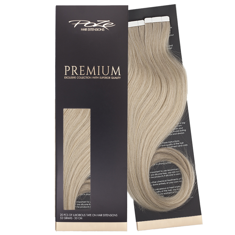 Poze Premium Tape On Hair Extensions - 52g Cool Blonde 10V - 60cm
