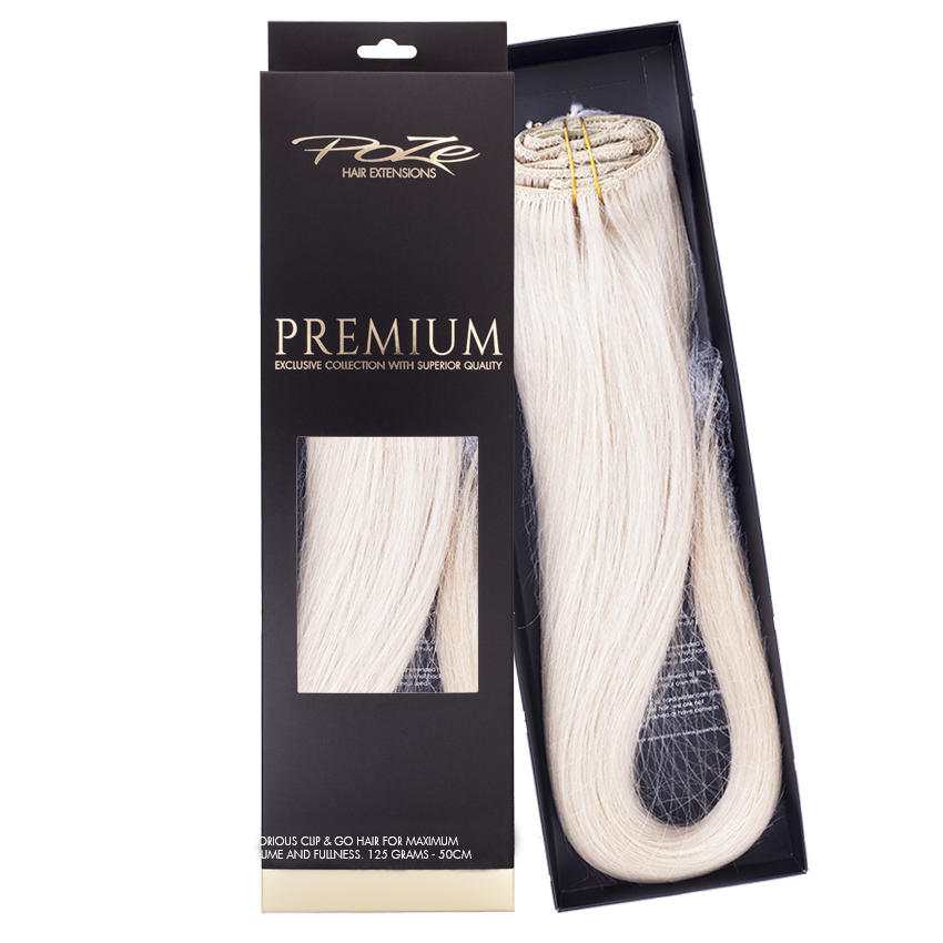 Poze Premium Clip & Go Hair Extensions - 125g Platinum+ 1001 - 50cm