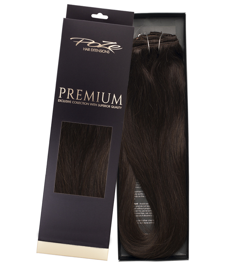 Poze Premium Clip & Go Hair Extensions - 125g 2B Dark Espresso Brown - 40cm