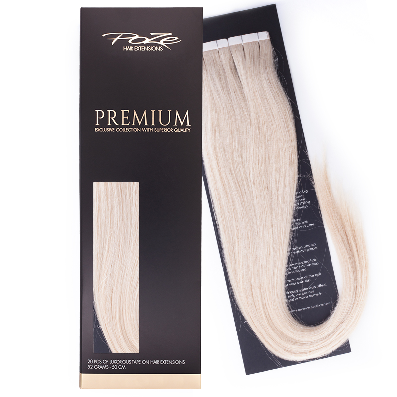 Poze Premium Tape On Hair Extensions - 52g 12NA Platinum - 40cm