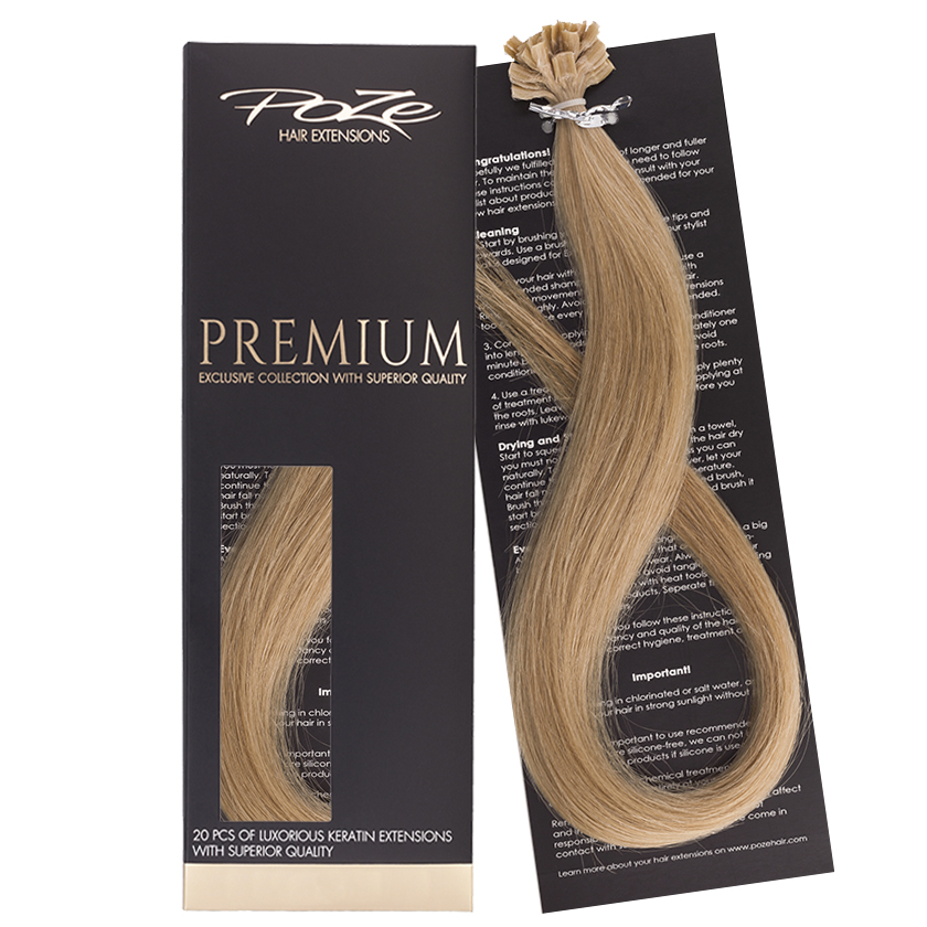 Poze Premium Keratin Extensions 9N Natural Blonde - 40cm