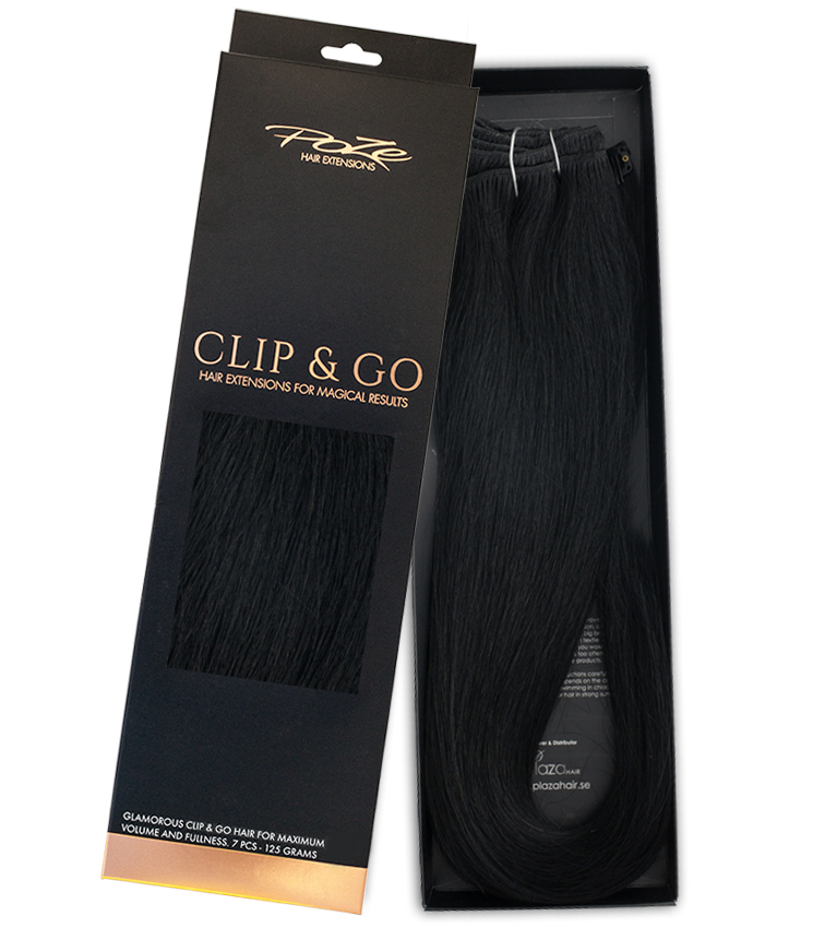 Poze Standard Clip & Go Hair Extensions - 125g Midnight Black 1N - 50cm