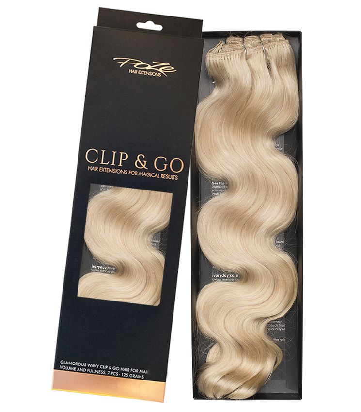 Poze Standard Wavy Clip & Go Hair Extensions - 125g Platinum 12NA - 55cm