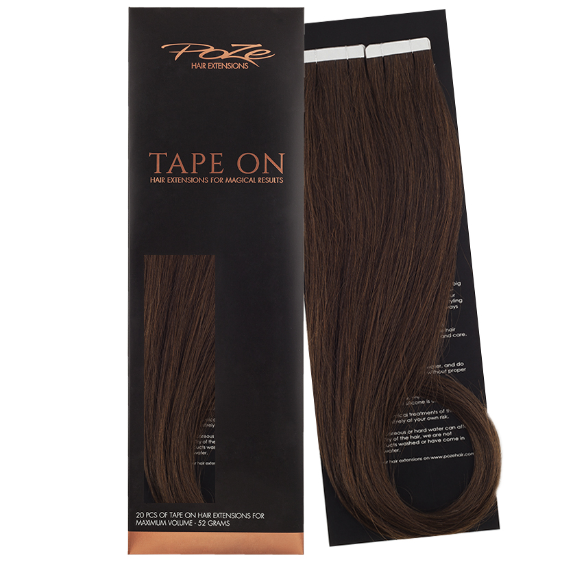Poze Standard Tape On Extensions - 52g Chocolate Brown 4B - 60cm
