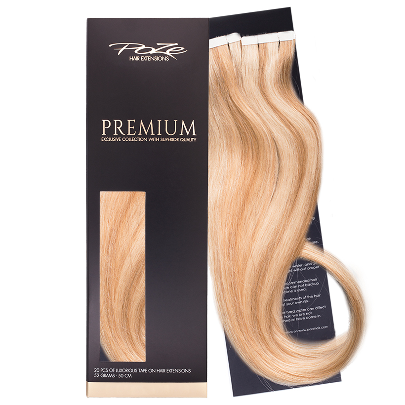 Poze Premium Tape On Hair Extensions - 50g 12NA/10B Sunkissed Beige - 60cm