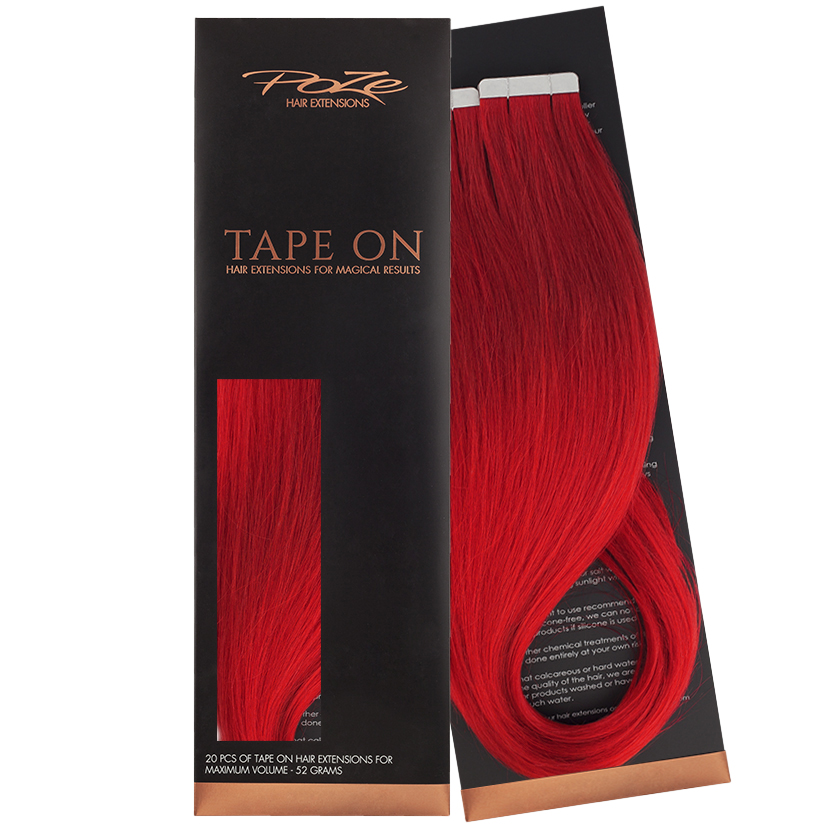 Poze Premium Tape On Extensions - 50g Bright Red 8R - 40cm
