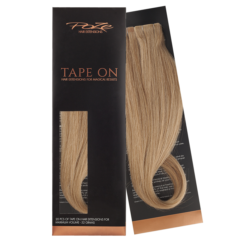 Poze Premium Seamless Tape On Hair Extensions - 50g Light Brown 8B - 40cm