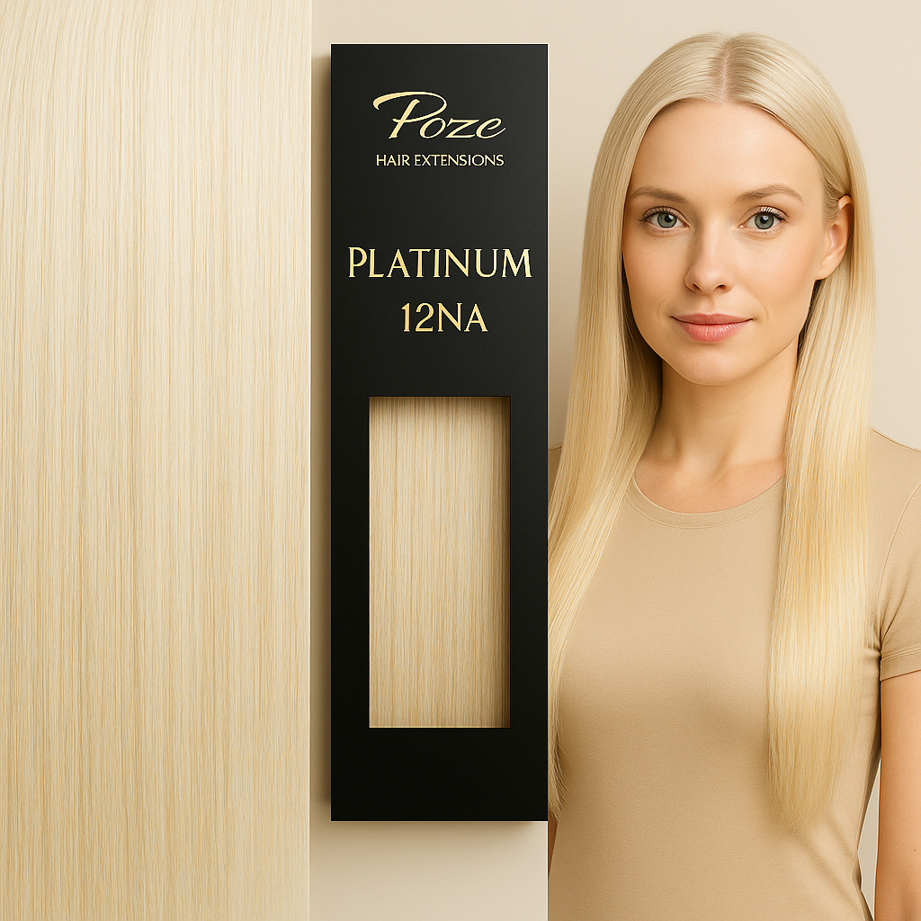 Poze Premium Hårträns Hårförlängning - 110g Platinum 12NA - 50cm
