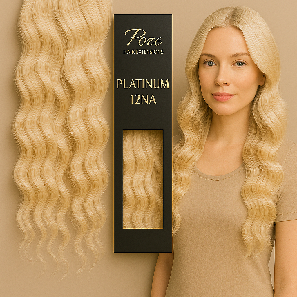 Poze Standard Vågigt Clip & Go Löshår - 125g Platinum 12NA - 55cm