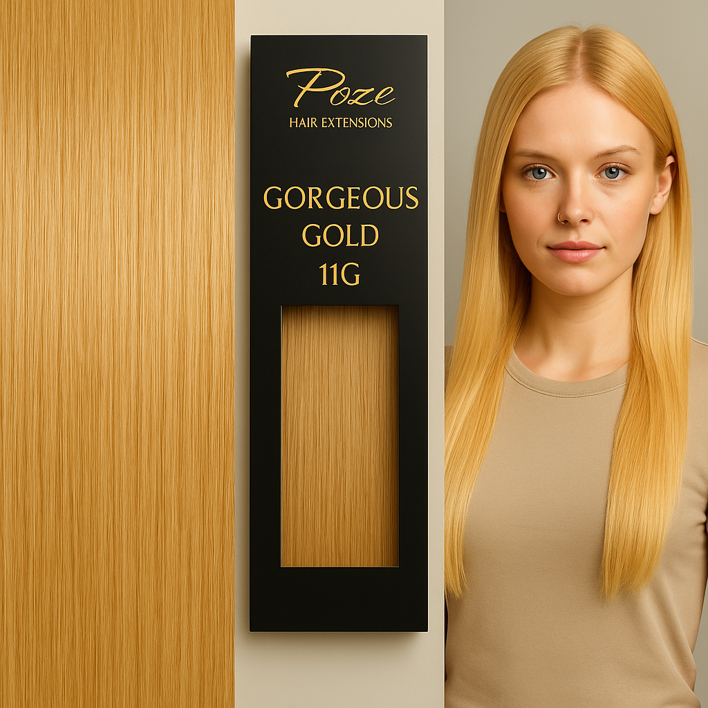 Poze Premium Keratin Extensions 50g Gorgeous Gold 11G  - 60cm - 50g