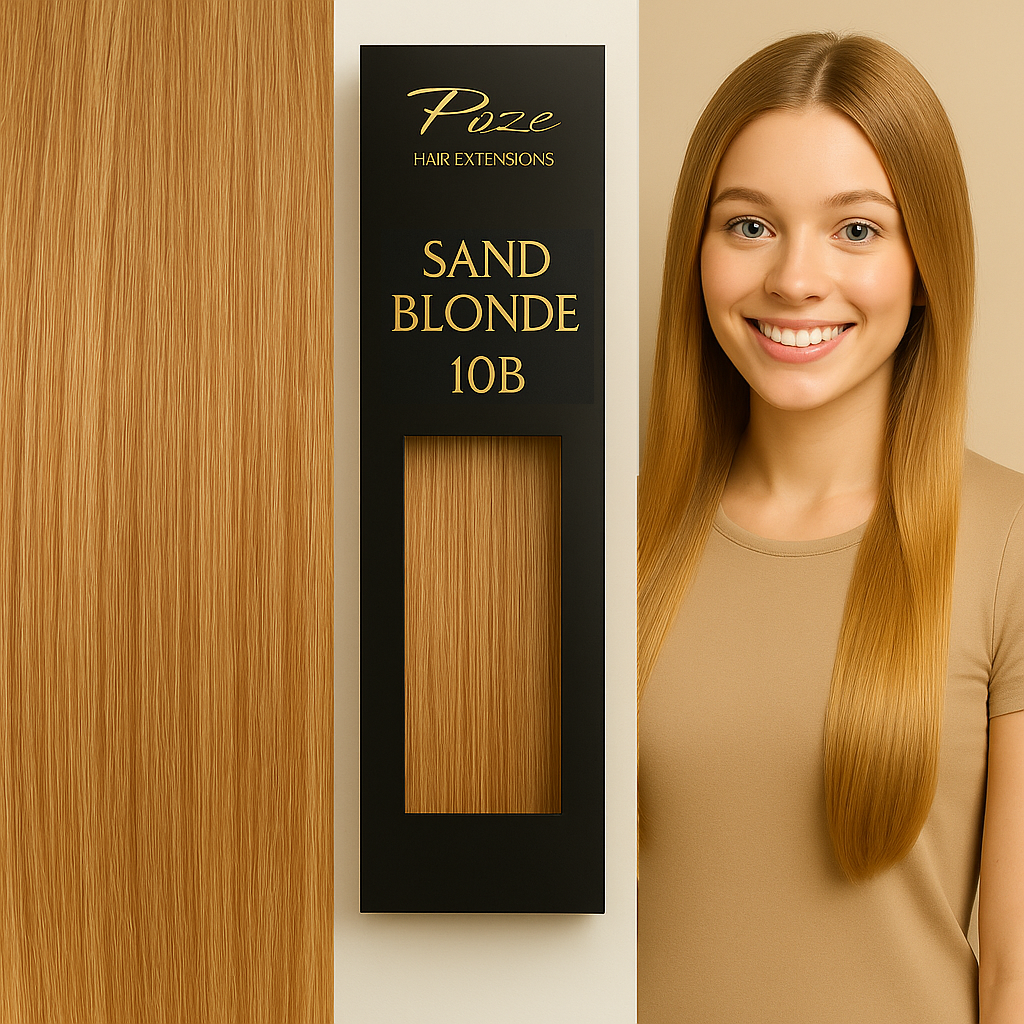 Poze Premium Keratin Extensions 10B Sand Blonde - 40cm - 17g