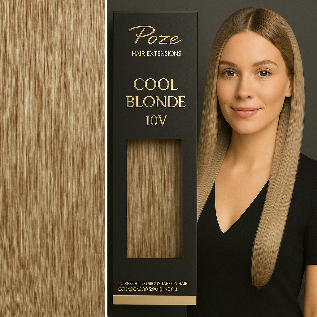 Poze Premium Keratin Extensions 10V Cool Blonde - 40cm - 17g