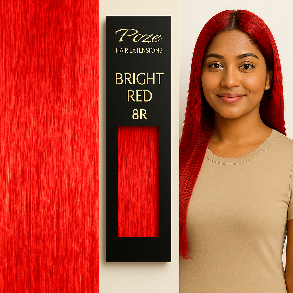 Poze Standard Seamless Tape On Extensions - 50g Bright Red 8R - 40cm