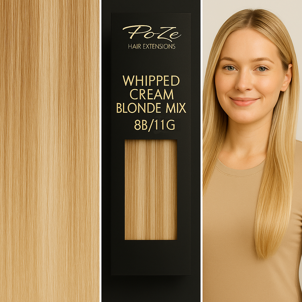 Poze Standard Tape On Extensions - 50g Whipped Cream Blonde 8B/11G - 40cm