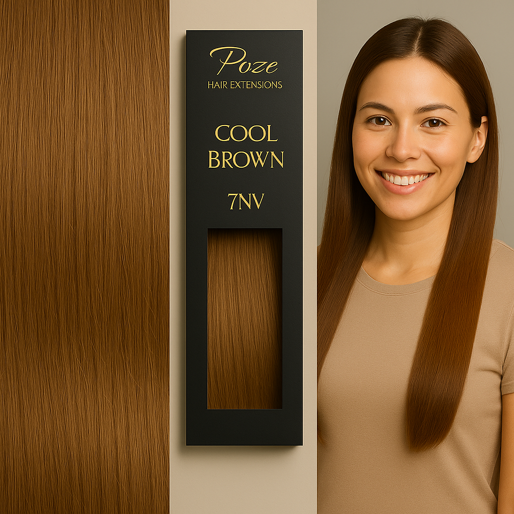 Poze Premium Clip & Go Löshår - 125g Cool Brown 7NV - 50cm