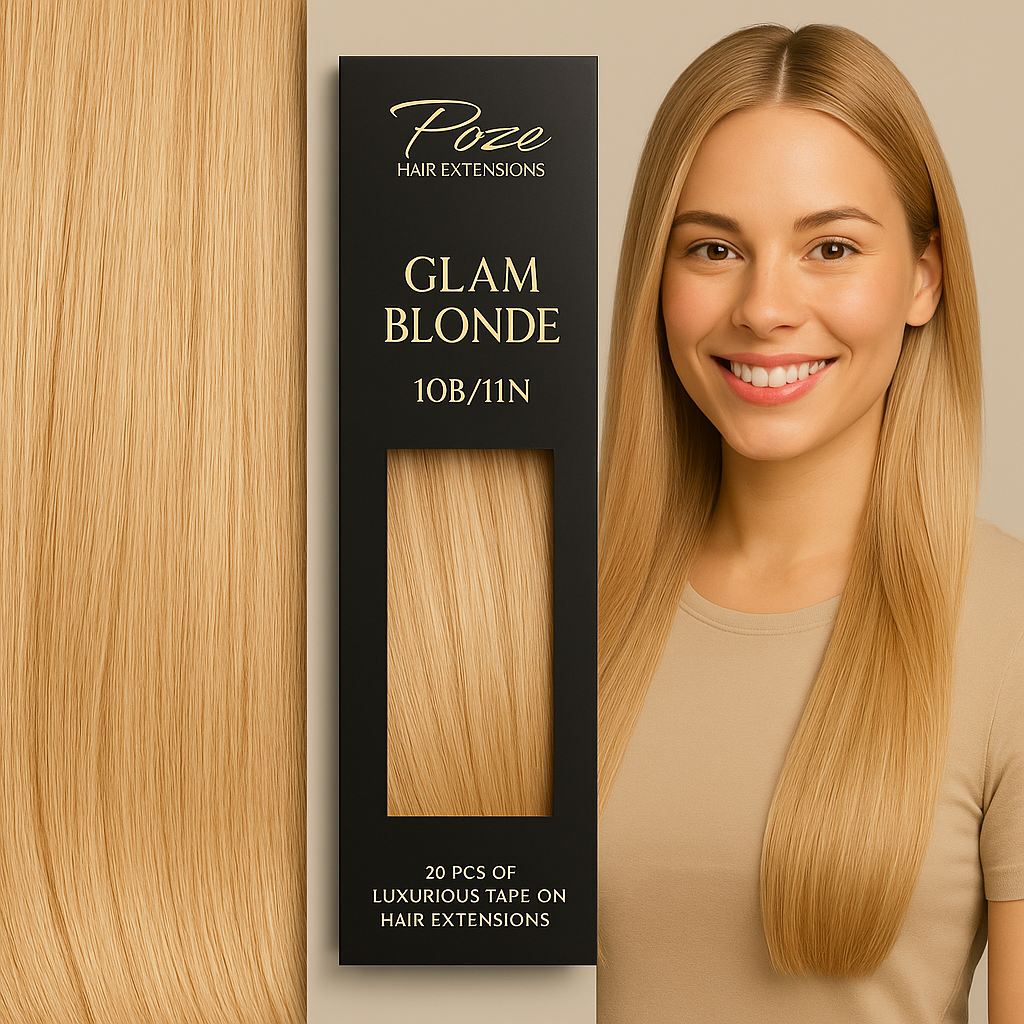 Poze Standard Hårträns Hårförlängning - 110g Glam Blonde 10B/11N - 50cm