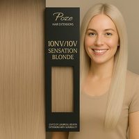 Poze Premium Hårträns Hårförlängning - 110g 10NV/10V Sensation Blonde - 40cm
