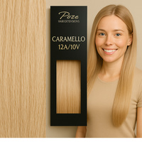 Poze Premium Hårträns Hårförlängning - 110g Caramello 12A/10V - 50cm